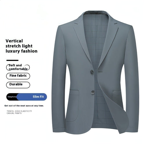 Men's Summer Thin Suit Men's Casual Fashion Business Light Ice Silk