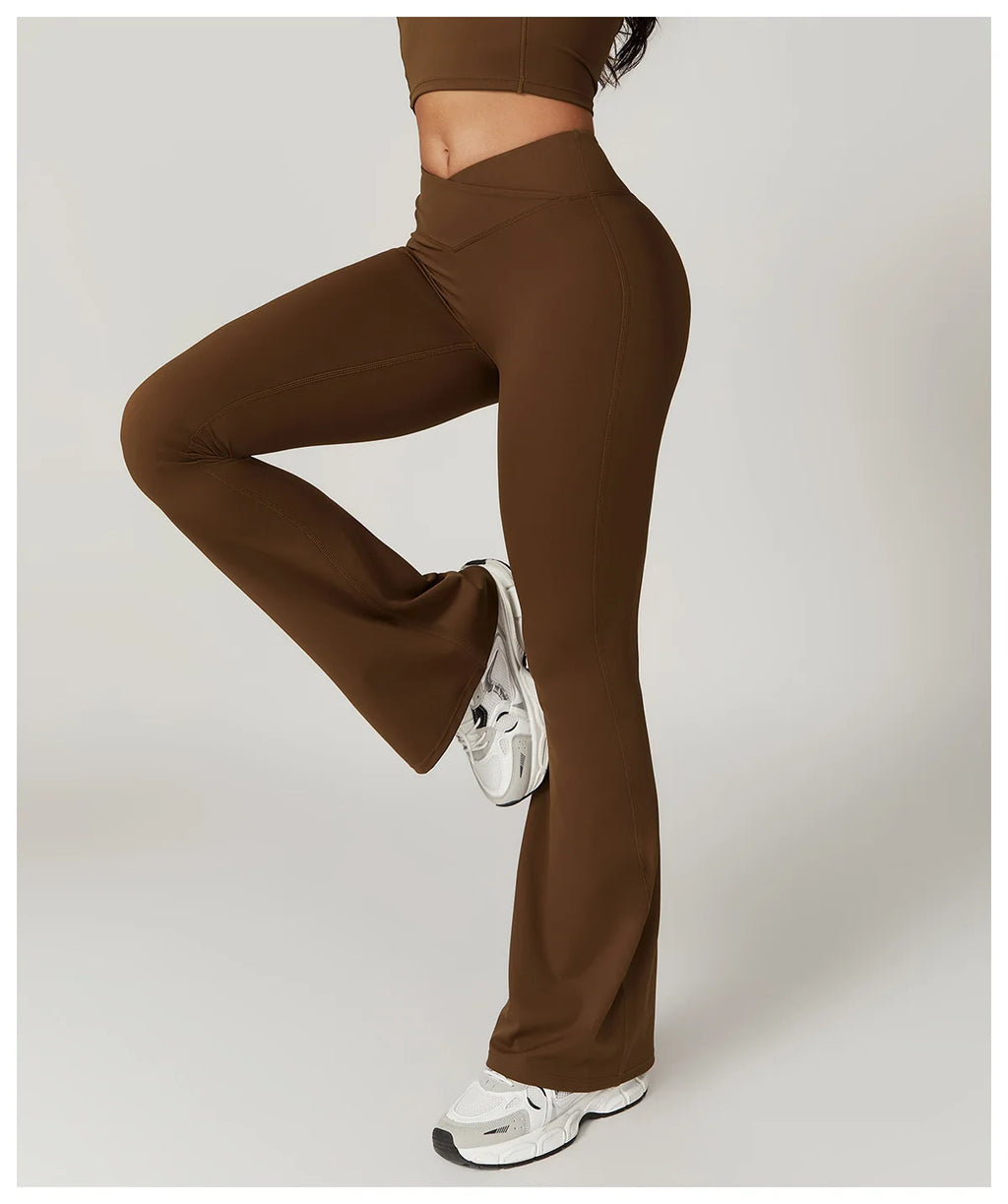 Flared Pants Women Yoga Bell-bottoms Tight Lifting Dance High Waist Tights Sport Pants Gym Running Breathable Fitness Leggings