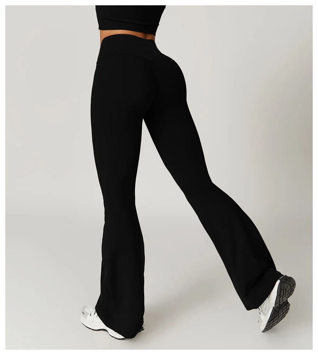 Flared Pants Women Yoga Bell-bottoms Tight Lifting Dance High Waist Tights Sport Pants Gym Running Breathable Fitness Leggings