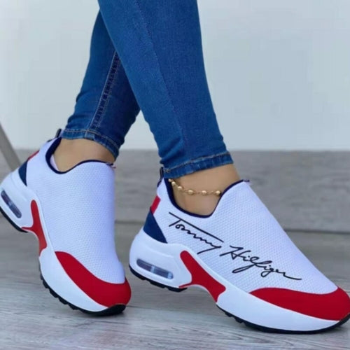 Casual Breathable Wedges Ladies Walking Trainers Flat Women Shoes
