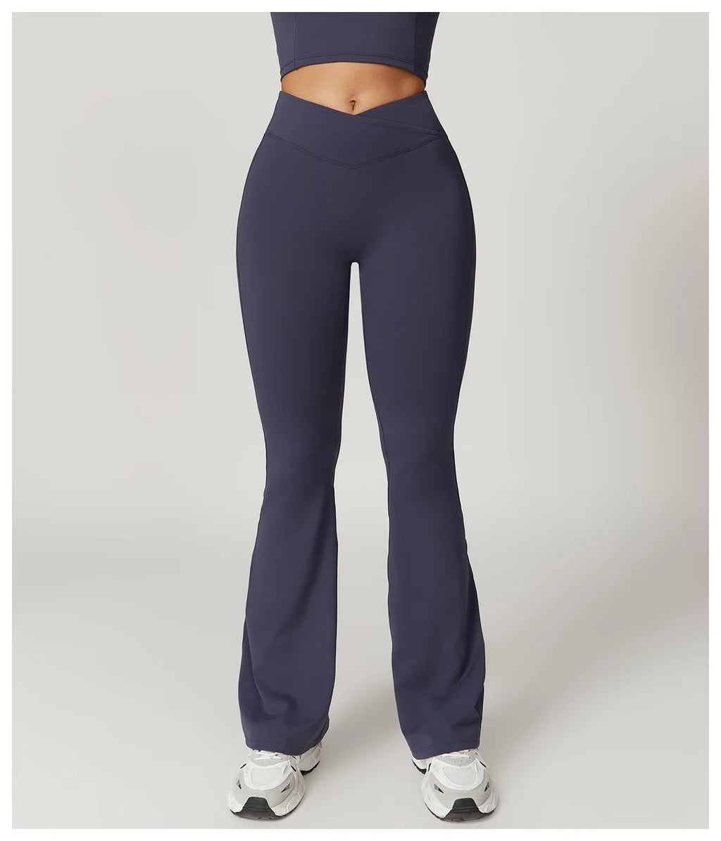 Flared Pants Women Yoga Bell-bottoms Tight Lifting Dance High Waist Tights Sport Pants Gym Running Breathable Fitness Leggings